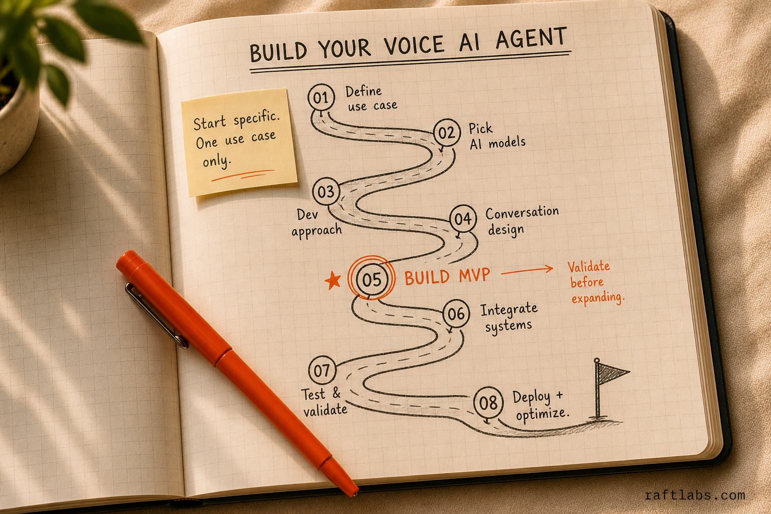 8-step roadmap to build a voice AI agent: from defining use case to deployment and optimization