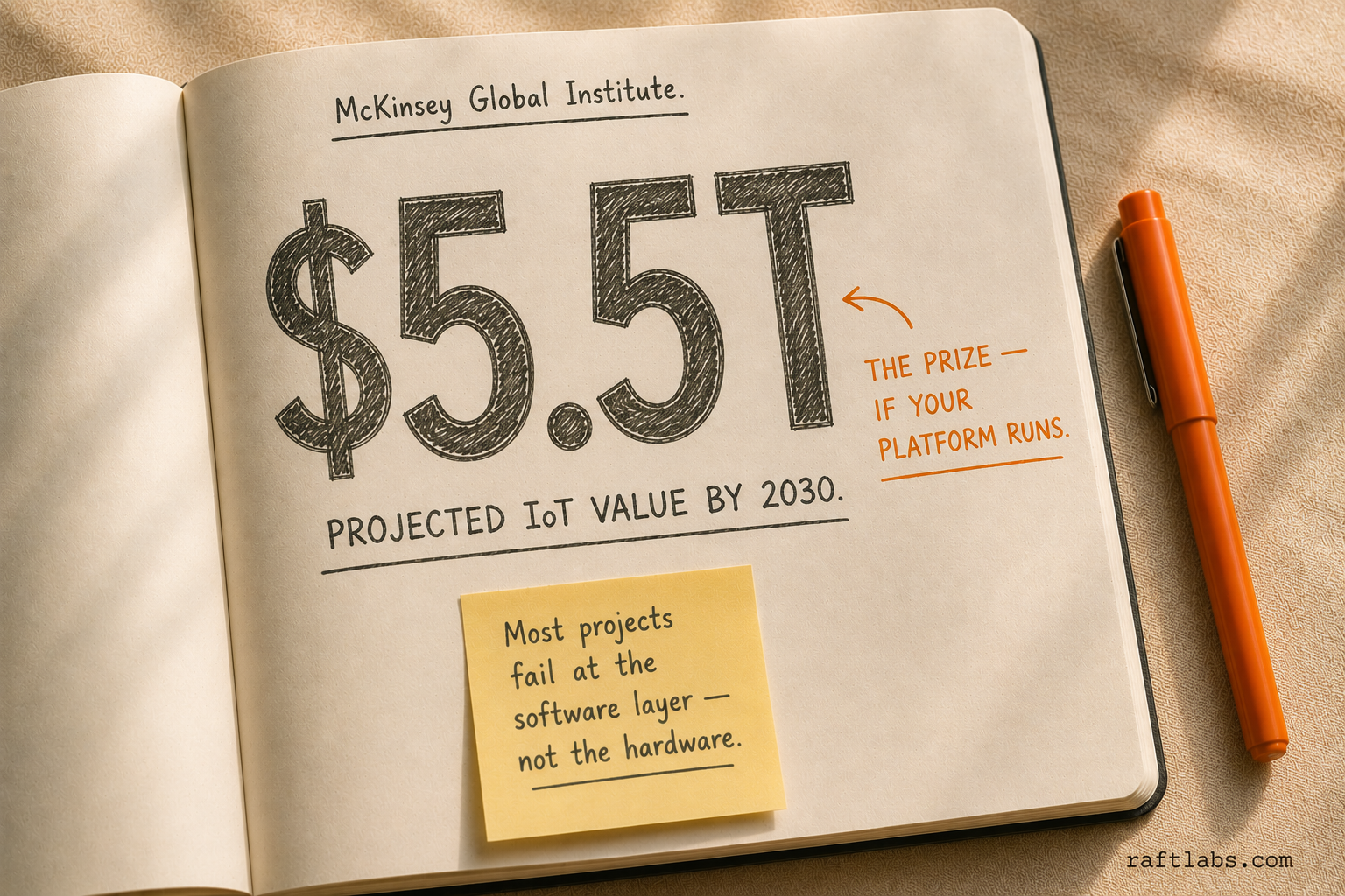 McKinsey projects $5.5 trillion in IoT value by 2030 - most of it locked behind production-grade software
